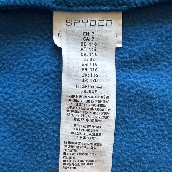 Spyder Kids Unisex Speed Fleece Cobalt Blue Pants - Size 7 - Picture 10 of 13